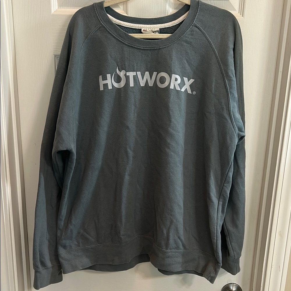 HOTWORX “Vintage Fleece” dusty teal Sweatshirt.